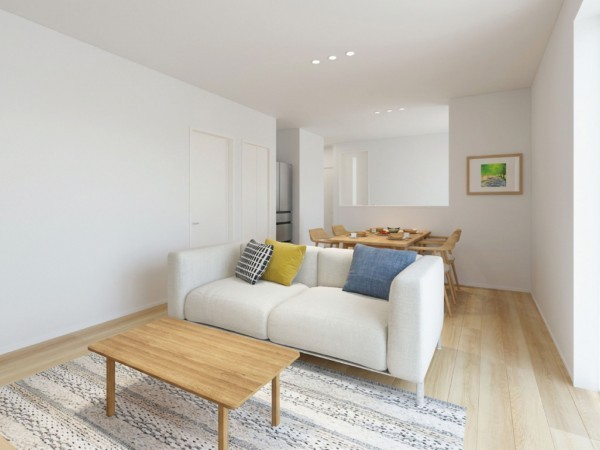 八頭郡八頭町、新築一戸建ての居間画像です