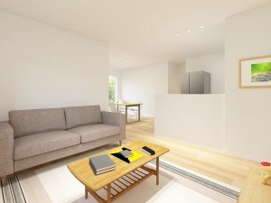 八頭郡八頭町、新築一戸建ての居間画像です