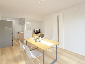 八頭郡八頭町、新築一戸建ての居間画像です