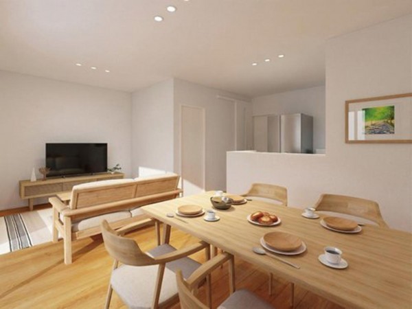 松江市上乃木、新築一戸建ての居間画像です