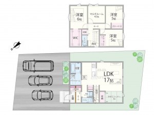 米子市上福原、新築一戸建ての間取り画像です