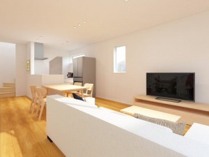 米子市上福原、新築一戸建ての居間画像です