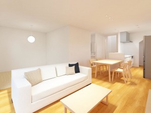 米子市上福原、新築一戸建ての居間画像です