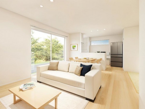 出雲市小山町、新築一戸建ての居間画像です