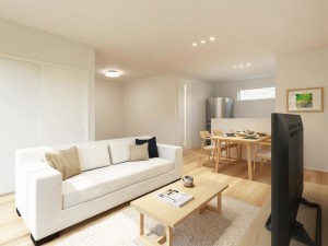 出雲市小山町、新築一戸建ての居間画像です