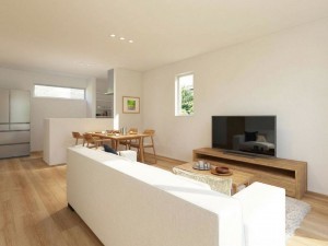 出雲市小山町、新築一戸建ての居間画像です