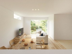 出雲市小山町、新築一戸建ての居間画像です