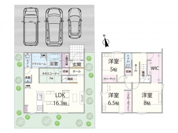 出雲市小山町、新築一戸建ての間取り画像です