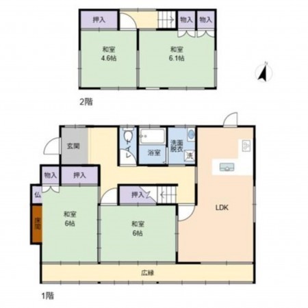出雲市武志町、中古一戸建ての間取り画像です