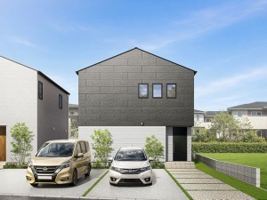 米子市旗ヶ崎、新築一戸建ての完成予想図（外観）画像です