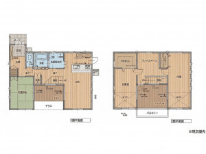 松江市東持田町、中古一戸建ての間取り画像です