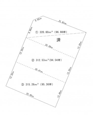 米子市西福原、土地の間取り画像です