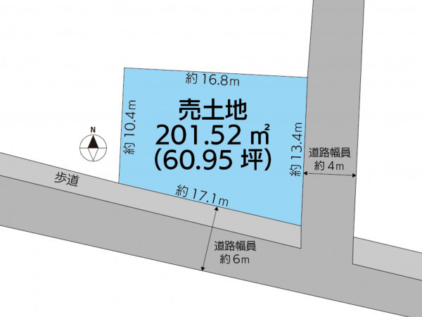 松江市上乃木、土地の間取り画像です