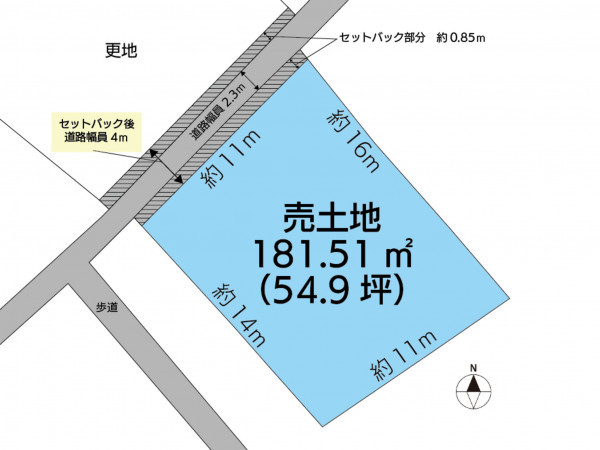 出雲市斐川町直江、土地の間取り画像です