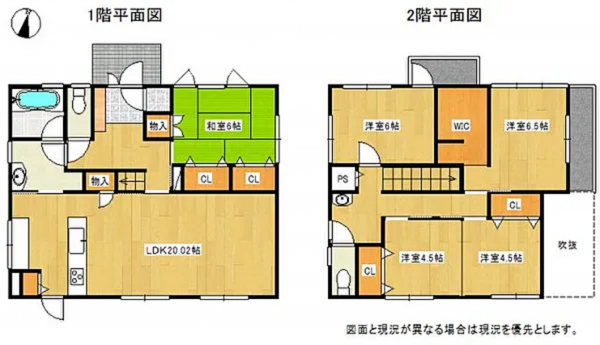 米子市西福原、中古一戸建ての間取り画像です