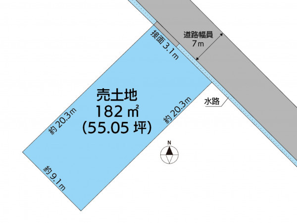 出雲市斐川町直江、土地の間取り画像です