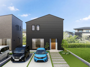 松江市東津田町、新築一戸建ての完成予想図（外観）画像です