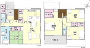 出雲市渡橋町、新築一戸建ての間取り画像です