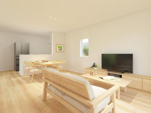 鳥取市賀露町南、新築一戸建ての居間画像です