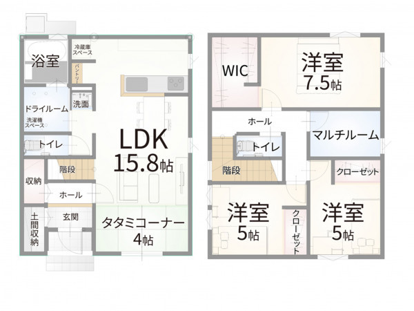 西伯郡伯耆町、土地の建築プラン例画像です