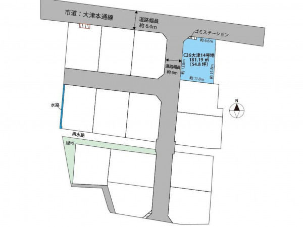 出雲市大津町、土地の間取り画像です