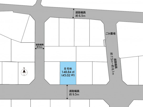 松江市法吉町、土地の間取り画像です