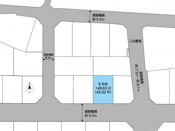 松江市法吉町、土地の間取り画像です