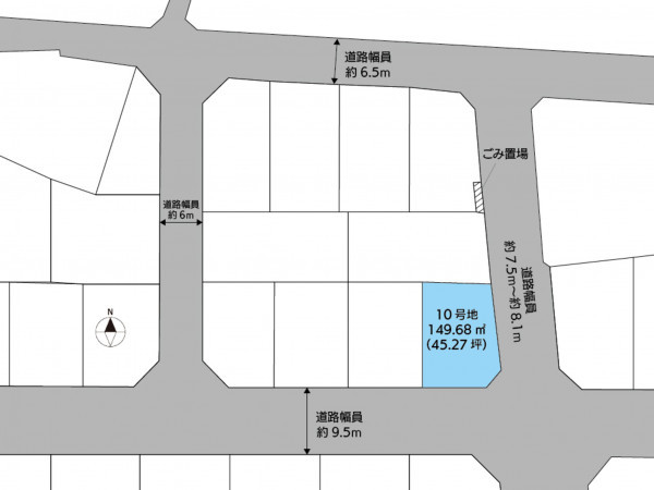 松江市法吉町、土地の間取り画像です