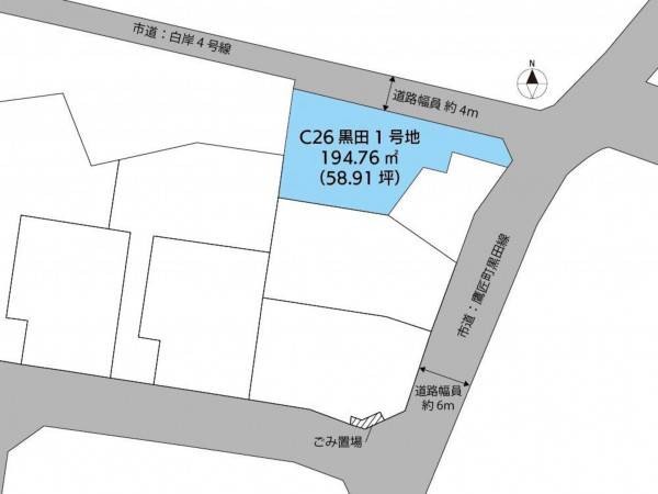 松江市黒田町、土地の間取り画像です