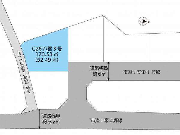 松江市八雲町東岩坂、土地の間取り画像です
