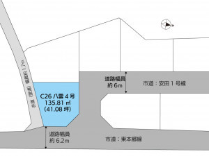 松江市八雲町東岩坂、土地の間取り画像です