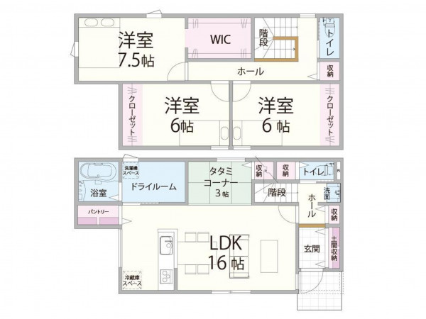 出雲市上塩冶町、土地の建築プラン例画像です