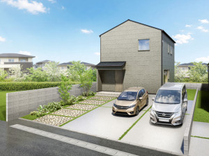 松江市東津田町、新築一戸建ての完成予想図（外観）画像です