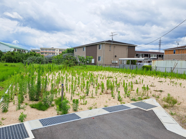西伯郡伯耆町、土地の前面道路を含む現地写真画像です