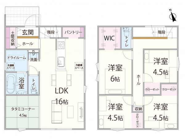 西伯郡伯耆町、土地の建築プラン例画像です