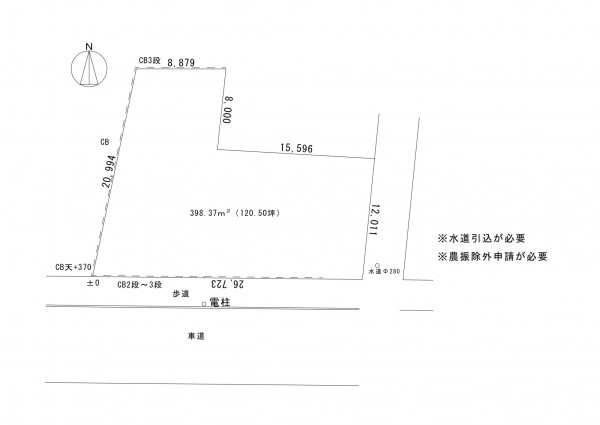 出雲市大社町入南、土地の間取り画像です