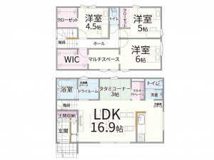 松江市古志原、土地の建築プラン例画像です