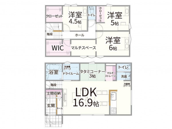 松江市古志原、土地の建築プラン例画像です