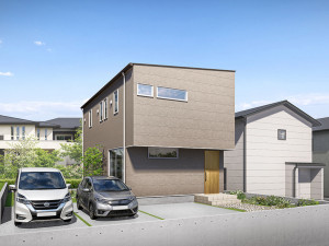 松江市西川津町、新築一戸建ての完成予想図（外観）画像です
