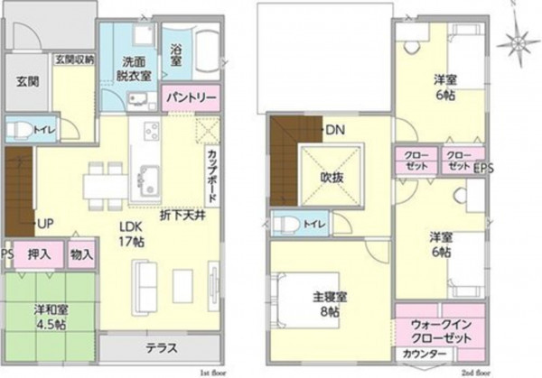 出雲市稲岡町、新築一戸建ての間取り画像です