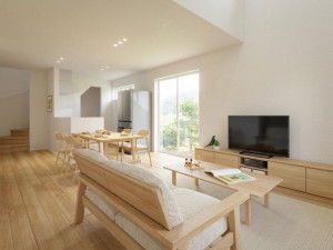 松江市矢田町、新築一戸建ての居間画像です