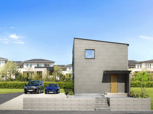 松江市矢田町、新築一戸建ての完成予想図（外観）画像です