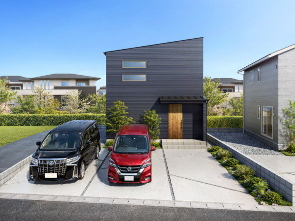 米子市車尾、新築一戸建ての完成予想図（外観）画像です