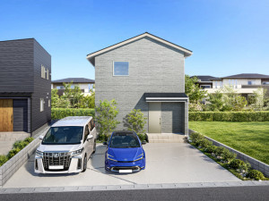 米子市車尾、新築一戸建ての完成予想図（外観）画像です