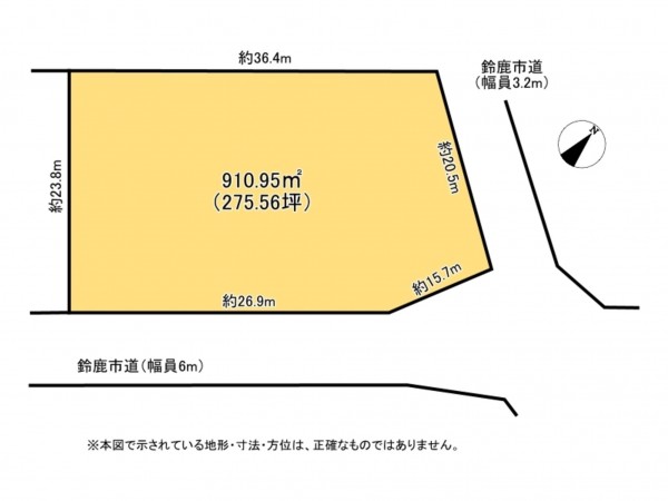 鈴鹿市平野町、土地の間取り画像です