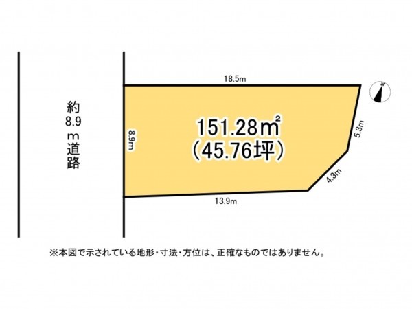 鈴鹿市岸岡町、土地の間取り画像です