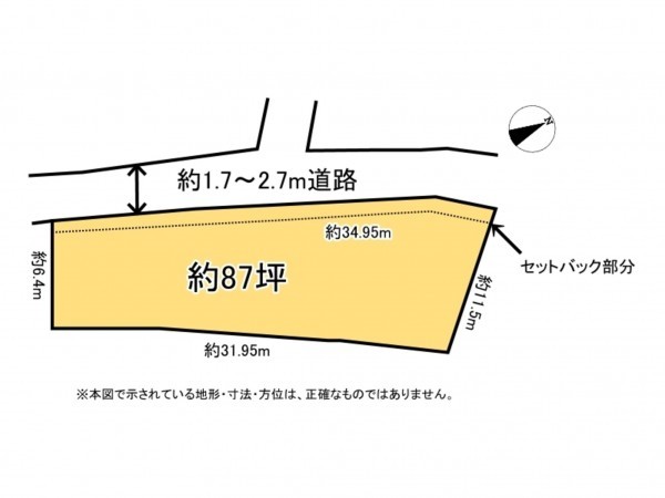 鈴鹿市東江島町、土地の間取り画像です