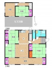 鈴鹿市鈴鹿ハイツ、中古一戸建ての間取り画像です