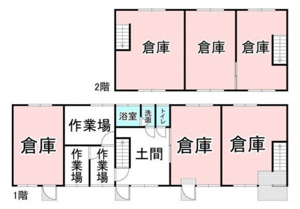 鈴鹿市白子、収益物件/倉庫の間取り画像です