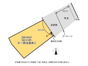 亀山市野村、土地の間取り画像です